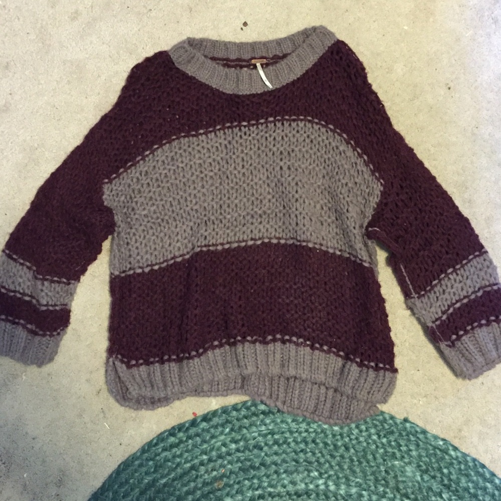Tan and purple sweater by Free People